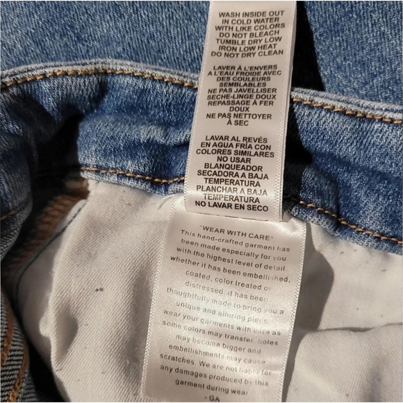 Good American Good Leg high rise indigo205 distressed pockets straight jeans - Picture 6 of 13